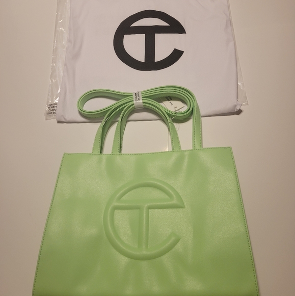 Medium Double Mint Shopping Bag- Green - Picture 6 of 16